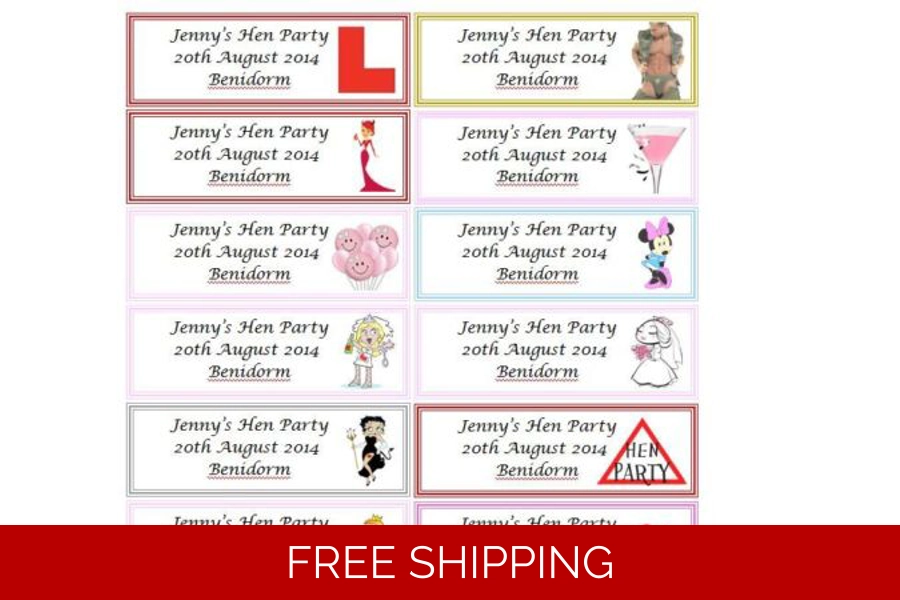 20 x Personalised Hen Party Favour Tags